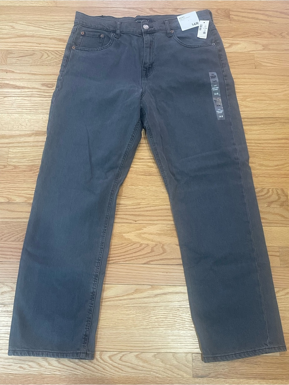 Aeropostale Wide Leg Pants in Charcoal Gray